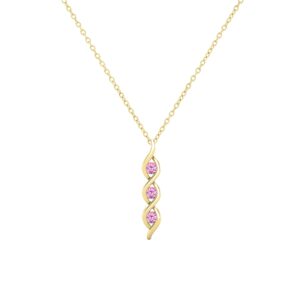 dazzlingrock collection round pink sapphire ladies twist 3 stone infinity pendant (color pink, clarity highly included), 10k yellow gold