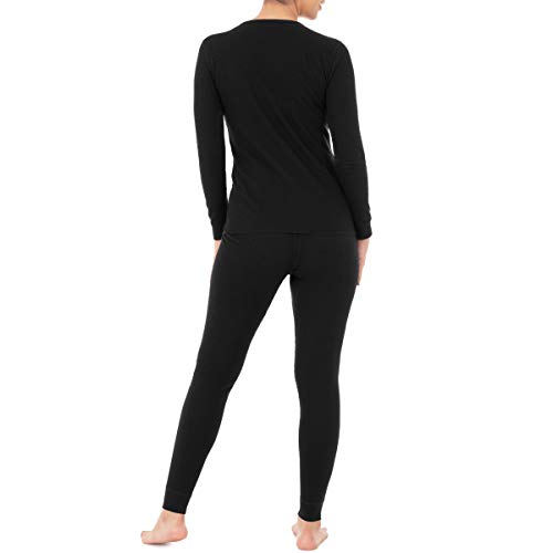 Fruit of the Loom Women's Micro Waffle Premium Thermal Set, Black, Medium