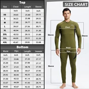 romision Thermal Underwear for Men, Fleece Lined Long Johns Hunting Gear Base Layer Top Bottom Set for Cold Weather