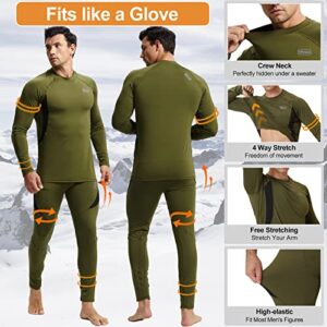 romision Thermal Underwear for Men, Fleece Lined Long Johns Hunting Gear Base Layer Top Bottom Set for Cold Weather