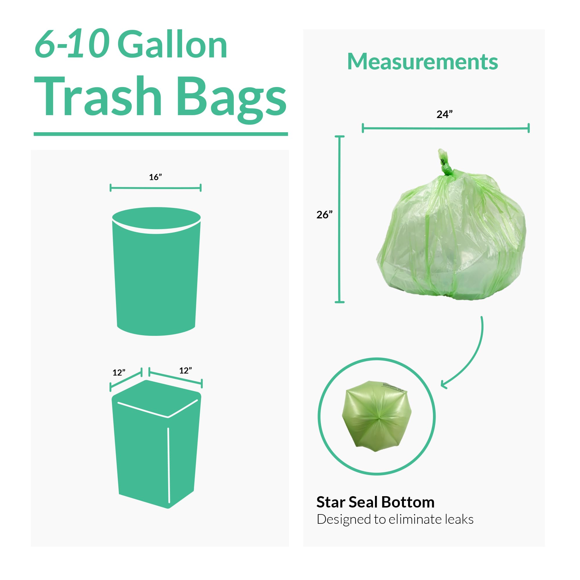 Reli. Biodegradable 6-10 Gallon Trash Bags | 150 Count | ASTM D6954 | Green | Eco-Friendly | Oxobiodegradable Under Certain Conditions (See Product Description)