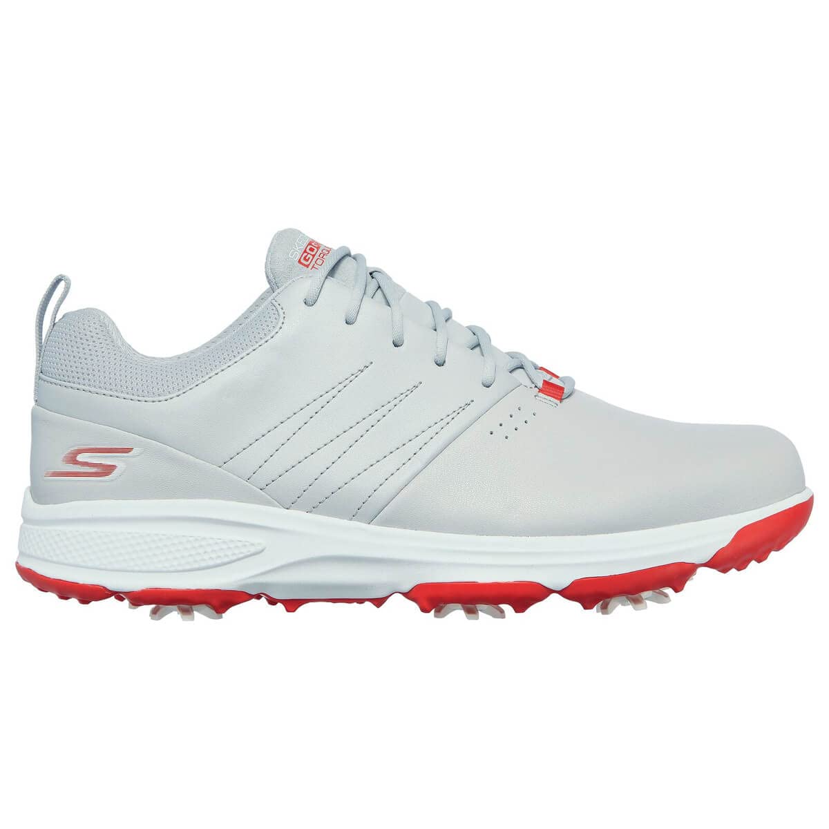 Skechers mens Torque Pro Waterproof Golf Shoe, Gray/Red, 9.5 US