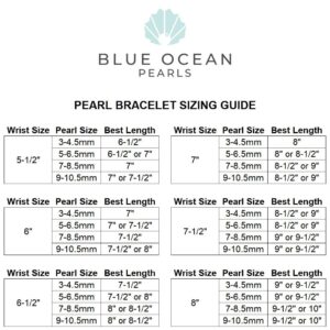 Blue Ocean Pearls 14K White Gold AAAA Freshwater Cultured Pearl Bridal Silk-Knotted Strand Bracelet with Fishhook Clasp - Choice of Length & Pearl Size (7.5, 4.0-4.5-mm)