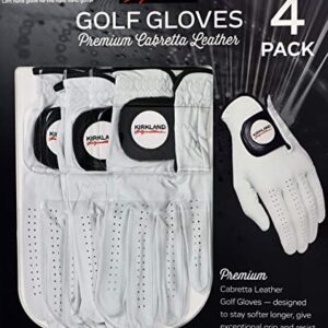 Kirkland Signature Golf Gloves Premium Cabretta Leather, Medium (4 Count)