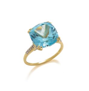 yotreasure 8.73 ct. t.w. sky blue topaz chunky ring 10kt yellow gold