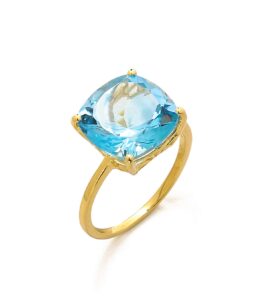 yotreasure sky blue topaz solid 10k yellow gold bold ring jewelry