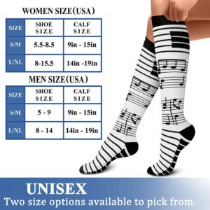 CHARMKING 6 Pairs-Compression Socks for Women & Men Circulation Best Support for Nurses, Running, Athletic,Flight Travel (Multi 08,L/XL)