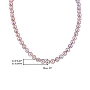 14K White Gold or Yellow Gold AAAA Pink Freshwater Cultured Pearls Silk-Knotted 18inch Princess Pearls Strand Necklace - Choice of Pearl Size & Clasp Gold Color (Yellow Gold, 7.0-7.5mm)