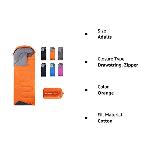 Sleeping Bags for Adults Women Backpacking Lightweight Waterproof- Summer Weather Sleeping Bag for Girls Warm Camping Hiking Outdoor Travel Hunting with Compression Bag(Orange)