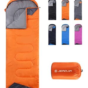 Sleeping Bags for Adults Women Backpacking Lightweight Waterproof- Summer Weather Sleeping Bag for Girls Warm Camping Hiking Outdoor Travel Hunting with Compression Bag(Orange)