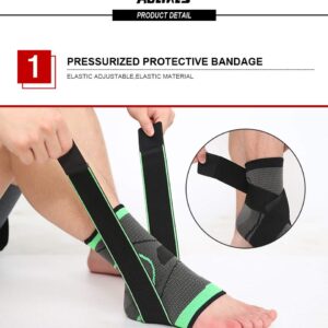 ZEERKEER Ankle Brace for Women & Men(1 Pair), Adjustable Compression Ankle Braces Breathable Ankle Support Brace, Super Elastic and Comfortable for Arthritis, Sports Injuries and Recovery (L)