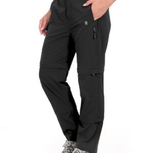 Little Donkey Andy Women's Stretch Convertible Pants, Zip-Off Quick-Dry Hiking Pants Black Size M