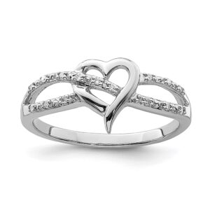 925 Sterling Silver Diamond Heart Ring Love Fine Jewelry For Women Gifts For Her