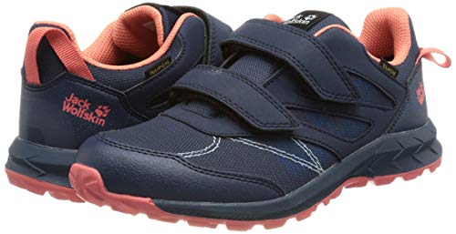 Jack Wolfskin Woodland Texapore Low Vc K Hiking Boot, Dark Blue/Rose, 11 US Unisex Big Kid