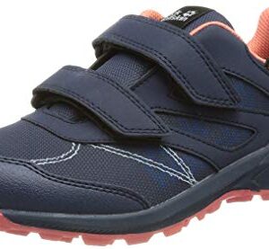 Jack Wolfskin Woodland Texapore Low Vc K Hiking Boot, Dark Blue/Rose, 11 US Unisex Big Kid