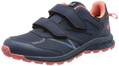 Jack Wolfskin Woodland Texapore Low Vc K Hiking Boot, Dark Blue/Rose, 11 US Unisex Big Kid