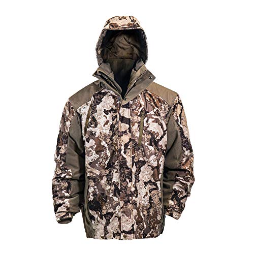 HOT SHOT Men’s 3-in-1 Insulated Veil-Cervidae Camo Hunting Parka, Waterproof, Removable Hood, Year Round Versatility, Large