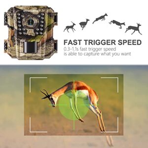 WOSPORTS Mini Trail Camera 2 Pack, 24MP 1080P HD Game Camera with SD Card and 8AA Batteries, Fast Trigger Time Infrared Night Vision Hunting Camera for Wildlife Monitoring