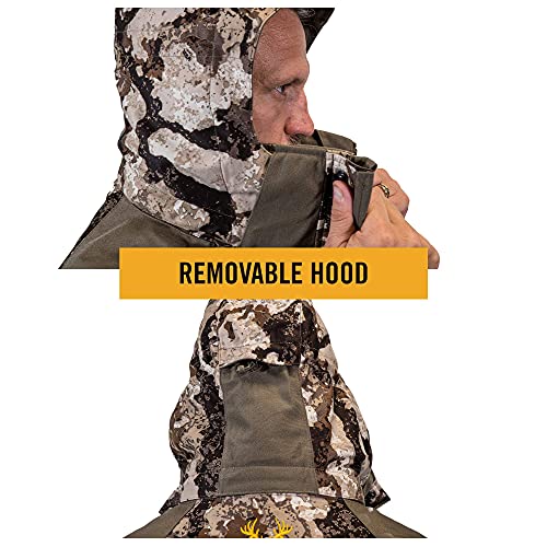 HOT SHOT Men’s 3-in-1 Insulated Veil-Cervidae Camo Hunting Parka, Waterproof, Removable Hood, Year Round Versatility, Large