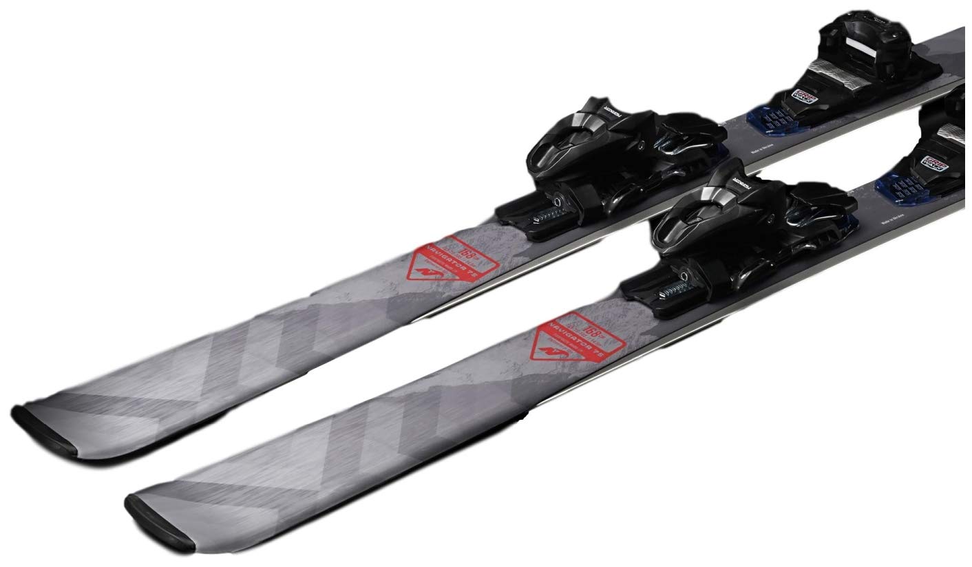 NORDICA Men Navigator 75 Ca with Tp2 Compact 10 Fdt Binding Skis, Color: Black/Red, Size: 162 (0A0288SA001-162)