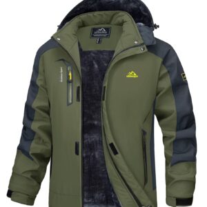 MAGCOMSEN Tactical Jacket Men Snowboard Snow Rain Jacket Winter Jacket Military Jacket Ski Jacket Winter Coats for Men Waterproof Jacket Parka Work Jacket