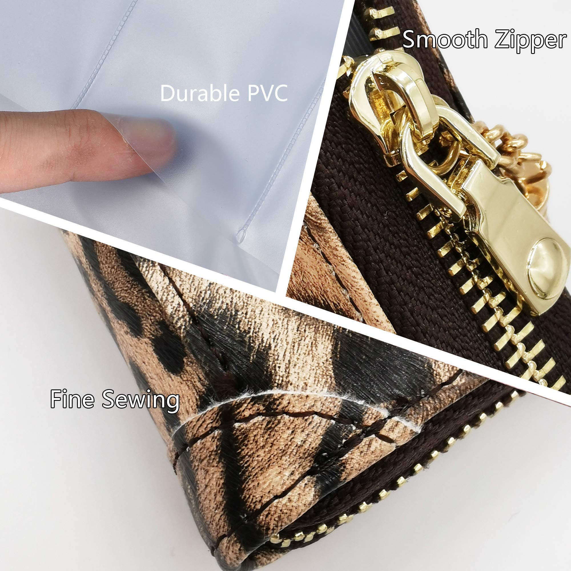 YUHAN PRETTY Womens Credit Card Holder Wallet RFID Leather Small ID Card Case (20 Card Slots - Leopard)