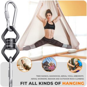 Swing Swivel, YARKOR Safety Rotational Device Hanging Accessory, 30KN 360° Rotational Device for Web Tree Swing, Rock Climbing, Hanging Hammock, Aerial Dance