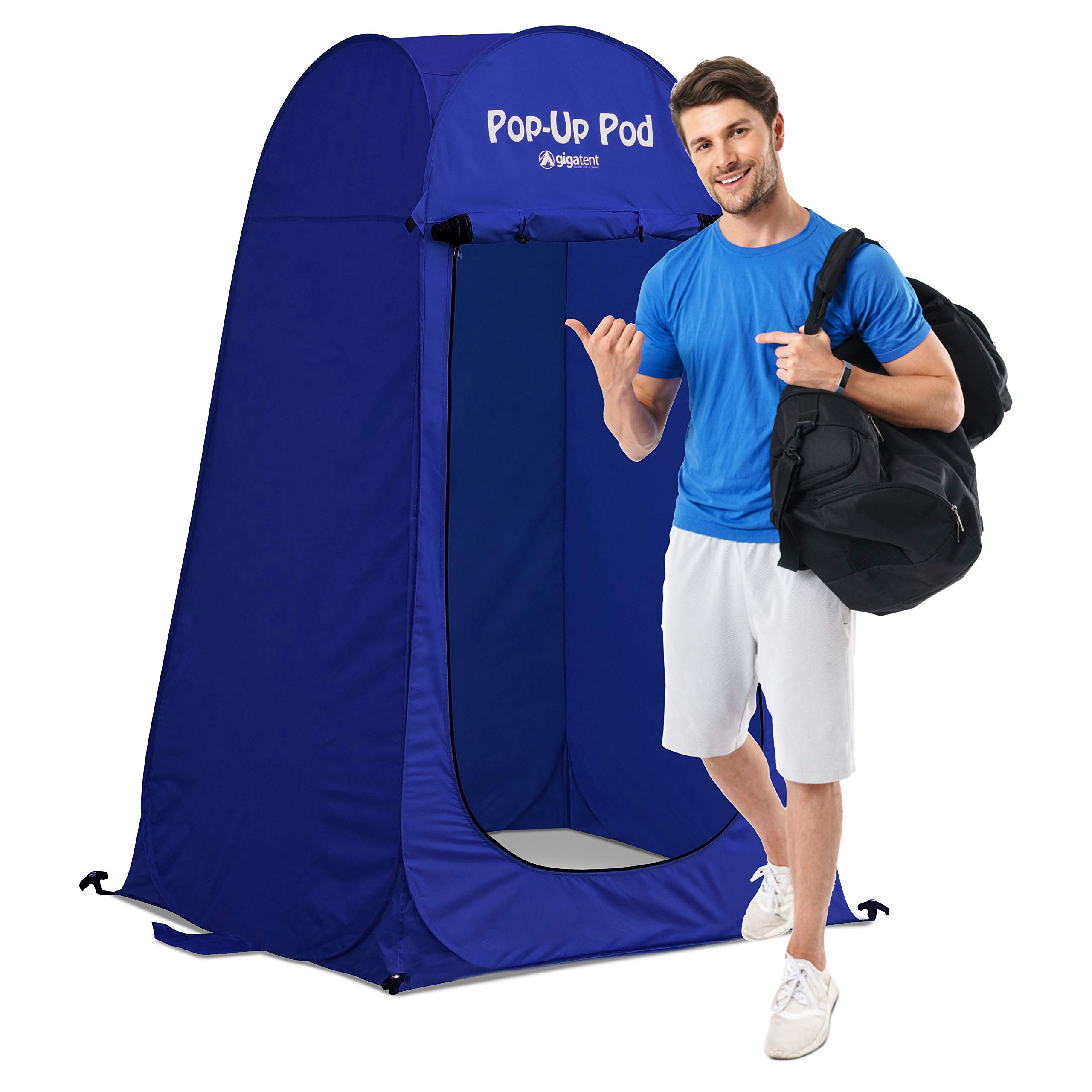 GigaTent Pop Up Pod Changing Room Privacy Tent – Instant Portable Outdoor Shower Tent, Camp Toilet, Rain Shelter for Camping & Beach – Lightweight & Sturdy, Easy Set Up, Foldable (Navy)