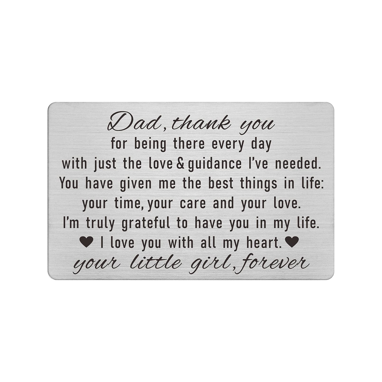 Laluminter Dad Gifts from Daughter - Thank You Dad Engraved Wallet Card Inserts - Father Fathers Day Christmas Keepsake