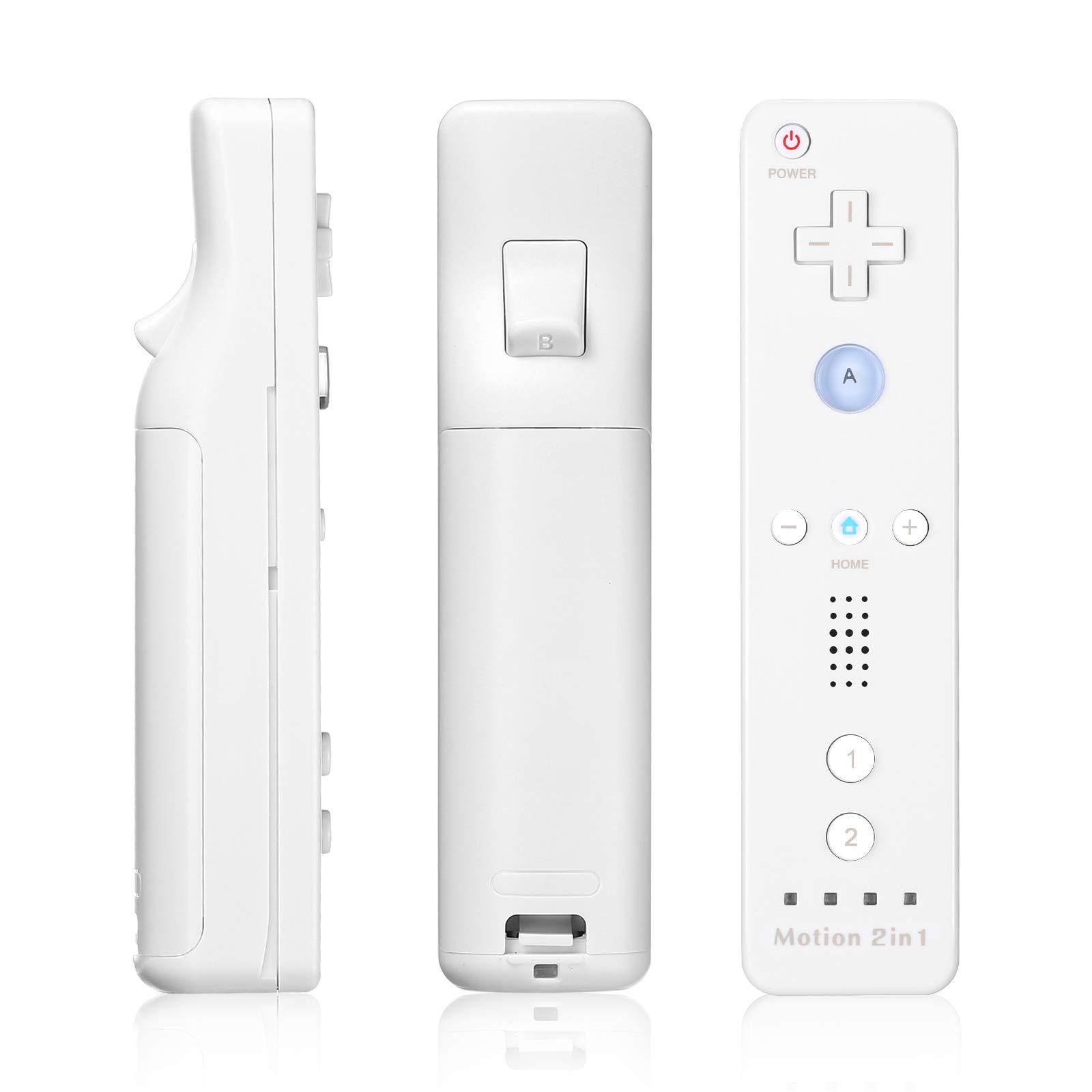 Wii Remote Controller, Wireless Wii U Motion Plus Remote Controller with Silicone Protective Case and Wrist Strap Compatible for Nintendo Wii and Wii U (1pc)