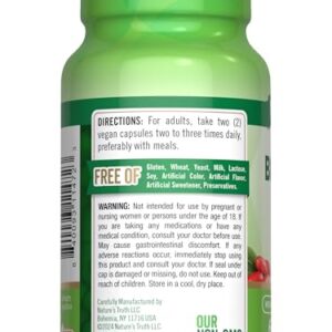 Nature's Truth Berberine 500mg | 60 Capsules | Vegan, Non-GMO, and Gluten Free Supplement