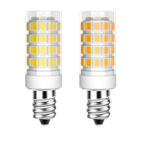 2-pack e11 led bulb jd e11 candelabra light bulb 4w equivalent 40w halogen bulb t4 edison screw candle mini candelabra base,for chandeliers, sconce, cabinet lighting ac120v warm white 3000k