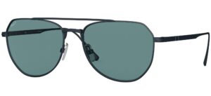 persol po5003st round sunglasses, brushed navy/green polarized, 54 mm