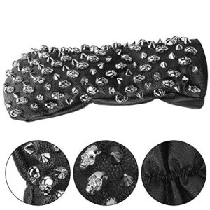 Black Skull Rivet Covers,Waterproof PU Wood Protective Cover Accessory(L)