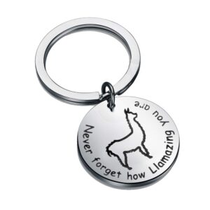 llama keychain never forget how llamazing you are keychain alpaca jewelry animal lover gift (llama keychain)