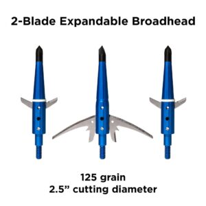 Swhacker Levi Morgan Series 2-Blade Blade Lock Broadhead 2.5" Pack of 3, Blue