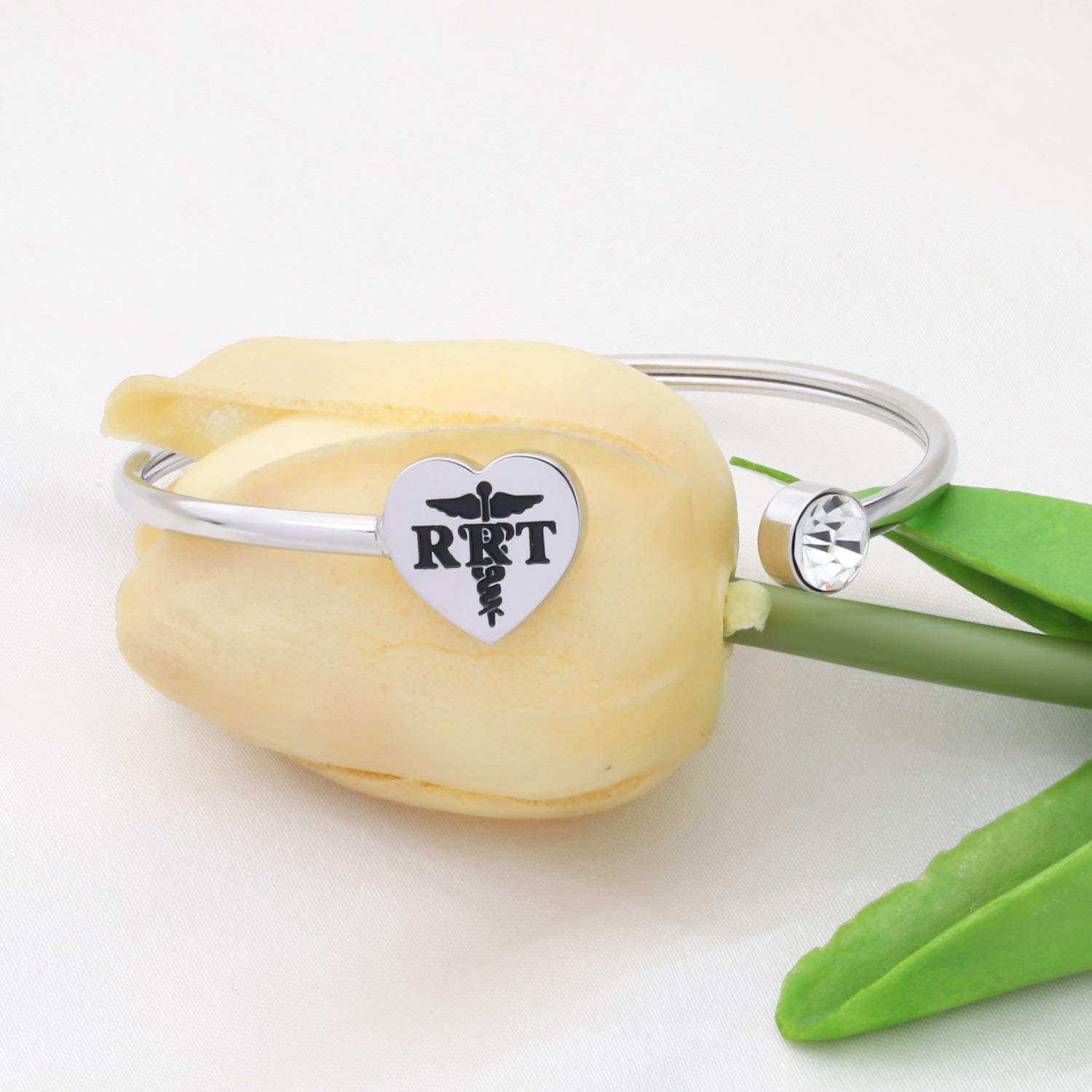 SEIRAA RRT Bracelet Registered Respiratory Therapist Gift RRT Therapy Jewelry for Nursing School Graduation (RRT bangle)