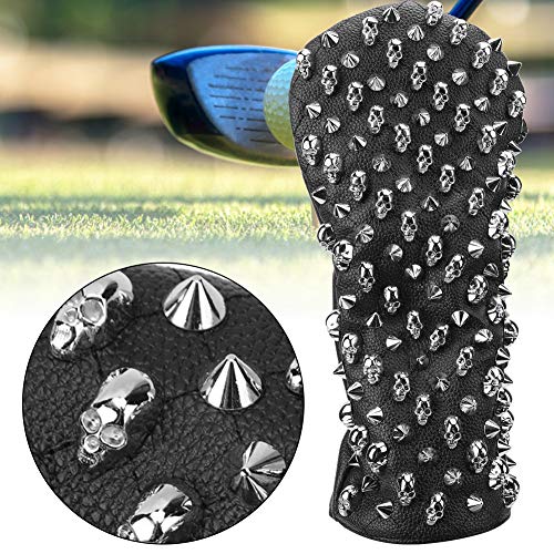 Black Skull Rivet Covers,Waterproof PU Wood Protective Cover Accessory(L)