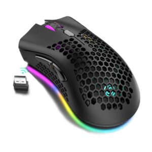 lightweight gaming mouse,rechargeable wireless gaming mouse with usb receiver rgb backlight computer mouse for laptop pc