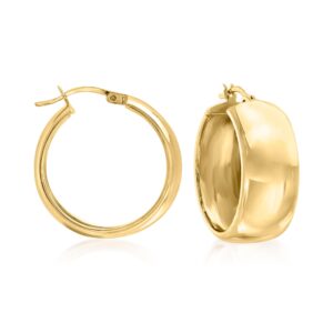 Ross-Simons 18kt Gold Over Sterling Wide Hoop Earrings