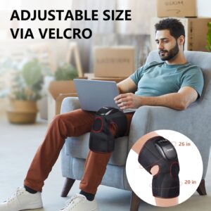 FIT KING Knee Massager with Heat, Knee Brace Wrap for Arthritis Pain Relief, Improves Circulation Around the Knee, 3 Modes and 3 Intensities, FSA and HSA Approved