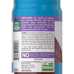 Stress Relief Gummies for Adults | with Gaba, L Theanine and Lemon Balm | Lemon Strawberry Gummies | Non-GMO, Gluten Free Supplement | by Nature's Truth