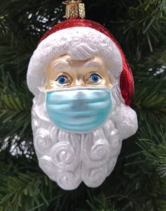 old world christmas santa with face mask blown glass 2020 unique christmas ornaments for christmas tree decorations