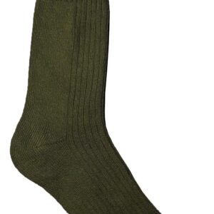 Yacht & Smith 6 Pairs Of Mens Military Grade Thick Padded Terry Lined Cotton Socks, Ribbed, Dry Wicking, Heavy Duty Crew Sock Green