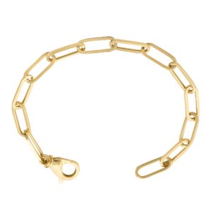 LoveBling 14k Yellow Gold 5mm Paper Clip Link Bracelet (7")