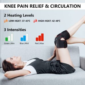 FIT KING Knee Massager with Heat, Knee Brace Wrap for Arthritis Pain Relief, Improves Circulation Around the Knee, 3 Modes and 3 Intensities, FSA and HSA Approved