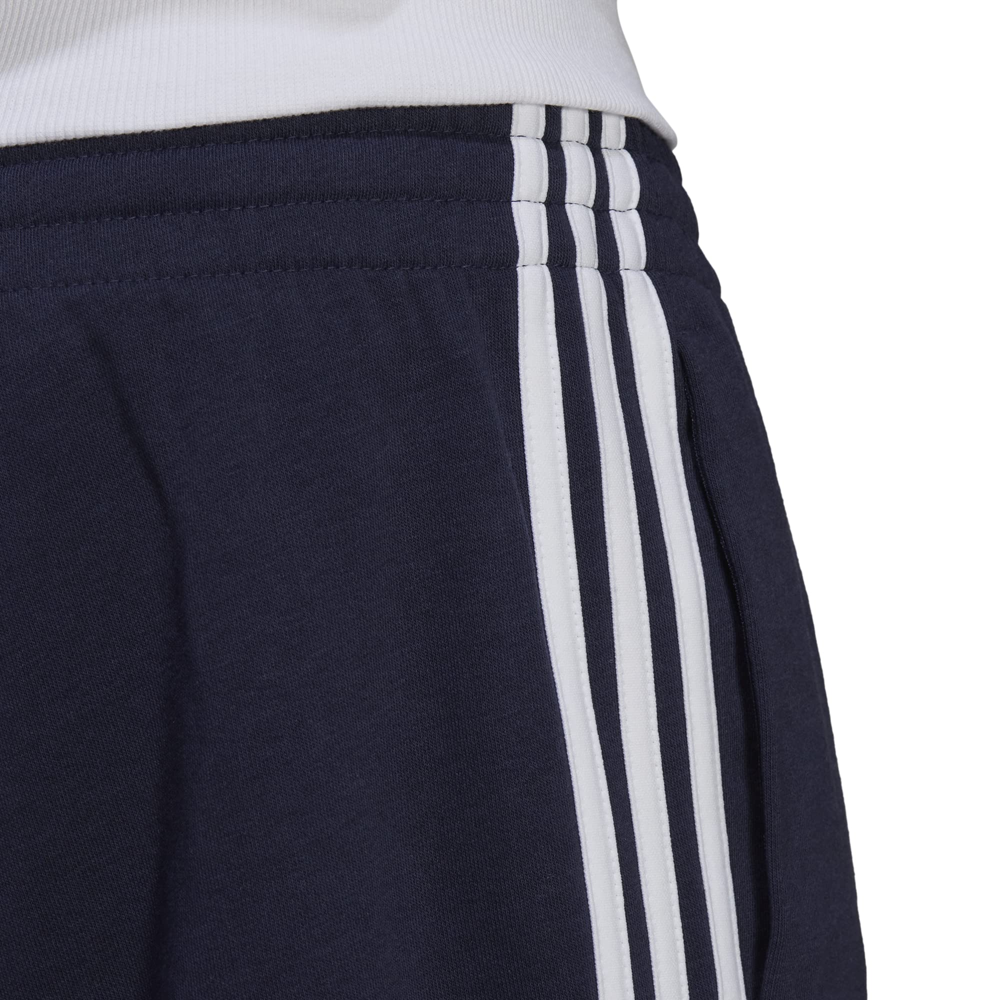 adidas mens 3-Stripes French Terry Shorts Ink/White X-Small/Long