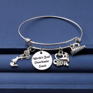 bobauna Cheerleader Coach Bracelet World's Best Cheerleader Coach Cheer Jewelry Appreciation Gift For Cheerleader (cheerleader coach bracelet)