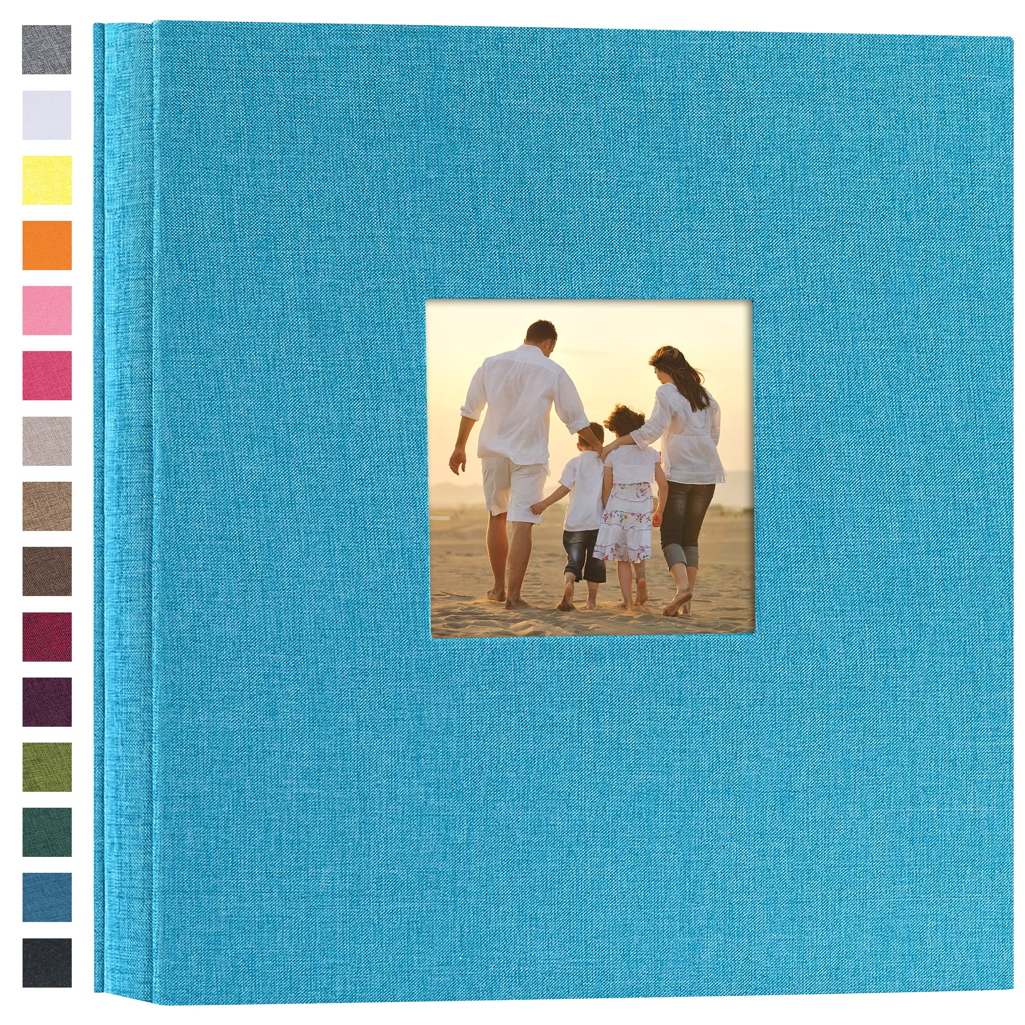 potricher Linen Hardcover Photo Album 4x6 600 Photos Large Capacity for Family Wedding Anniversary Baby Vacation (Blue, 600 Pockets)