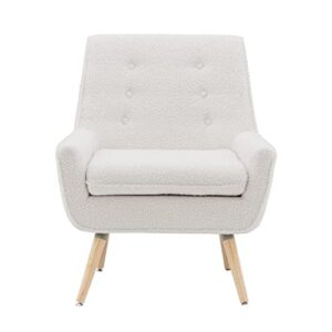 Linon Ivory Sherpa Accent Reid Chair, White